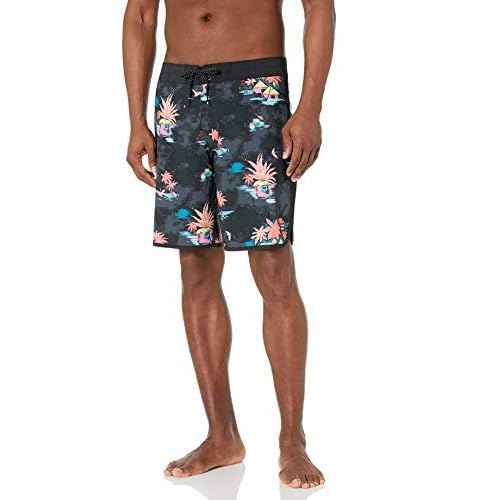 Billabong Men's Standard 73 Line Up Pro Boardshorts, 4-Way Performance Stretch, 19 Inch Outseam, Black, 32