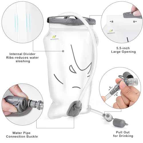 Water Bladder 1.5L-2 Liter, BPA -Free Hydration Bladder for Hiking Backpack, Leak - Proof Water Reservoir Storage Bag for Hiking, Running, Camping & Outdoor Adventures