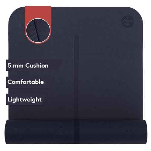 Manduka Begin Yoga Mat 68" - 5mm Cushioning | Comfortable, Lightweight & Reversible with Alignment Stripe | Budget-Friendly | 68 x 24 inches