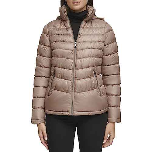 Kenneth Cole Women's Solid Hooded Puffer Jacket