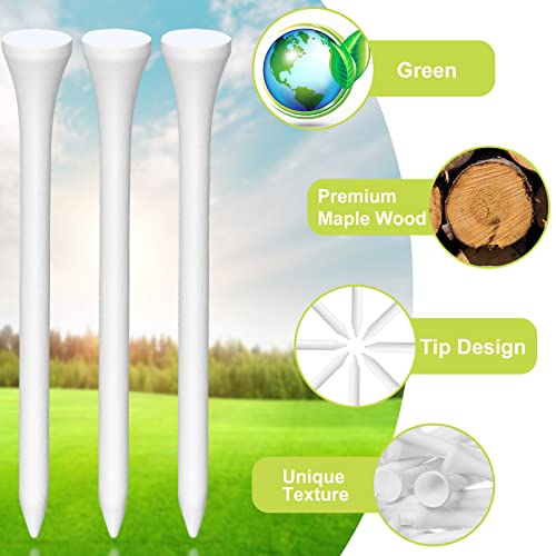 Golf Tees 1000 Pieces Wooden Bulk 3-1/4 Inch White Tee Set