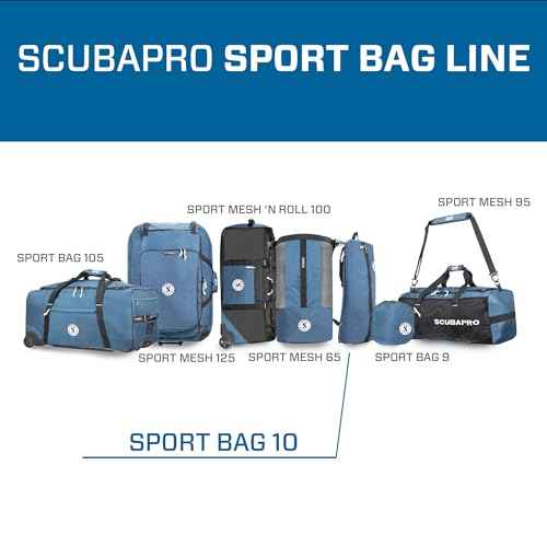 SCUBAPRO Sport 10 Dive Bag with Backpack Straps and Top Handle for Scuba Diving Gear, Denim Blue Color Fabric