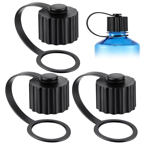 HappyAlley Black Narrow Mouth Water Bottle Replacement Lid - 3 Pack