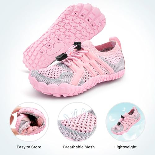 Kids Water Shoes with Adjustable Laces - Pink, Size 13 Little Kid
