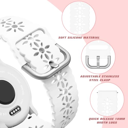 Lace Silicone Band for Garmin Venu 3S/2S, Vivoactive 4S & Vivomove 3S - White