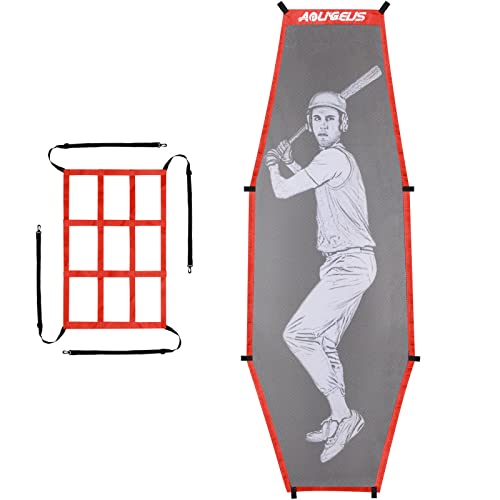 Red Baseball Softball Batter Dummy with Adjustable Strike Zone for Training
