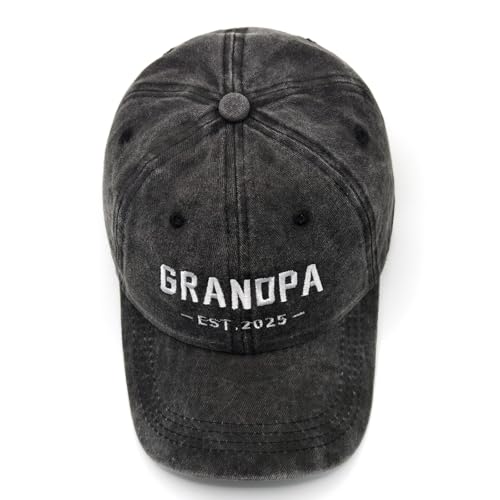New Grandpa Gifts, First Time 2025 Promoted to Grandpa to be Gifts, Grandfather Hat, Adjustable Baseball Caps