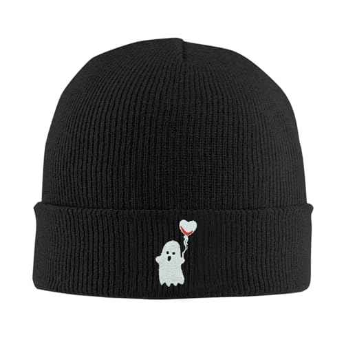 Fish Embroidery Beanie Hat Winter Warm Knit Cuffed Skull Cap for Women Men