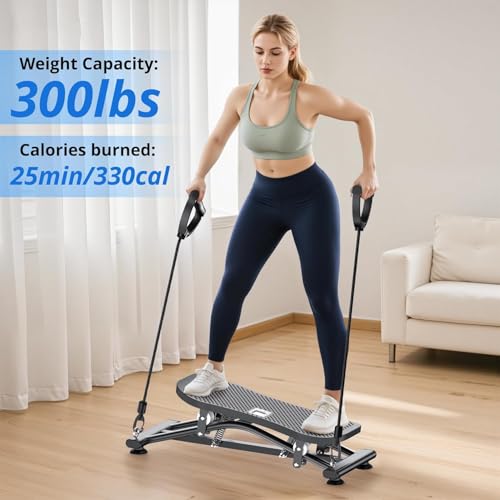 Balance Board with Resistance Bands for Fitness - Black