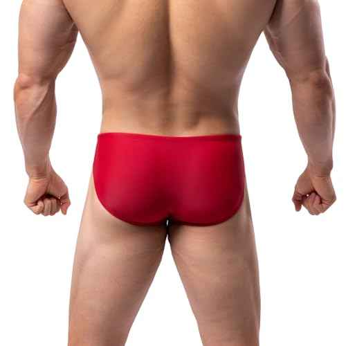 Summer Code Mens Solid Swim Briefs Drawstring Bikini Sport Swimsuit