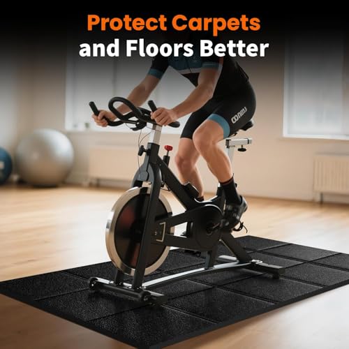 THAILE Foldable Treadmill Mat 79 x 39 Inches Waterproof Floor Protector - Textured Variation