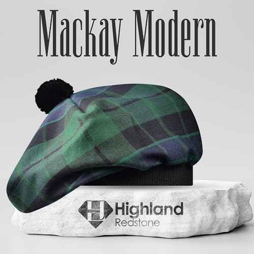 Scottish Hat Tam o Shanter Scottish Bonnet Tartan hat Acrylic Wool with Pompom