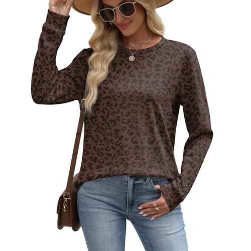 WIHOLL Sweatshirt for Women Crewneck Long Sleeve Shirts Curved Hem Lightweight Sweaters Fall Clothes 2025