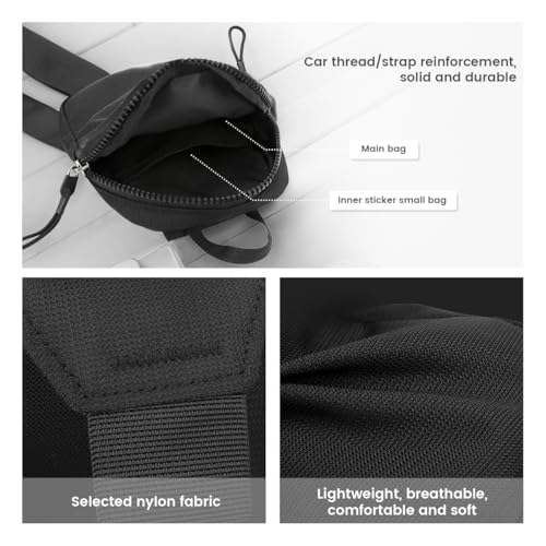 Crossbody Sling Bag Chest Dual Pocket Water Resistant Pack Running Phone Holder for Men Women Workout Travelling Present