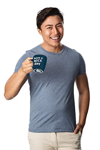 Blue Funny Coffee Mug - Have a Nice Day Gag Gift with Middle Finger - 14 oz