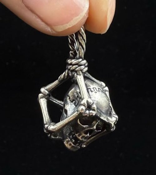 Seeby 2pcs Prison Cage Skull Brass Bead Paracord Lanyard Cord Beads Pendant Charms Pendant for Knife Lanyard Cord Bracelet Keychains EDC DIY Accessories (p1)