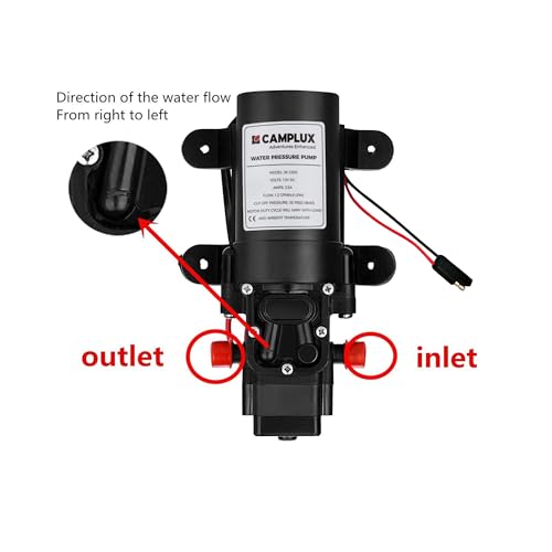 12V DC Water Pump 1.2 GPM Diaphragm Pump for RV Marine Boat Garden