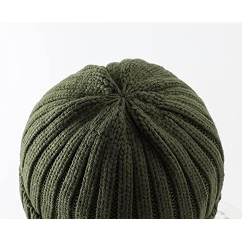 Home Prefer Mens Winter Hat Wool Fleece Lined Knit Beanie Hat Warm Stocking Caps