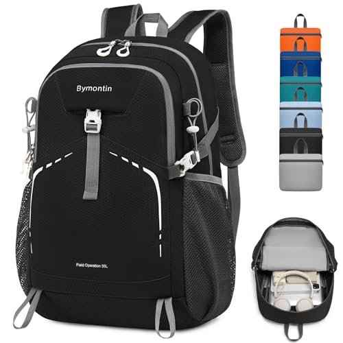 35L Lightweight Packable Backpack ? Durable Foldable Daypack for Travel, Hiking, and Gym (Black)