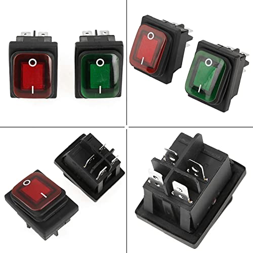 4 Pcs Marine Rocker Light Switch 4-Pin 2-Position ON/OFF with Indicator 220V