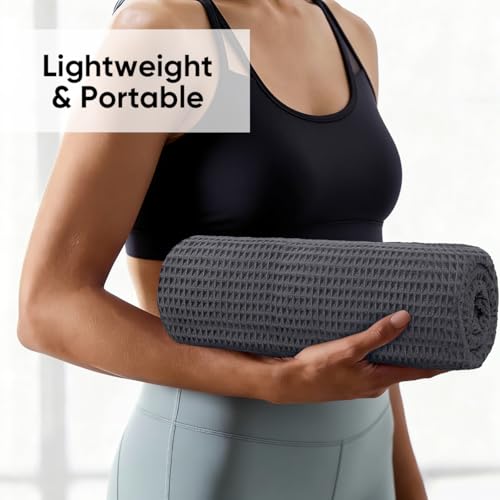 HOMEXCEL 2-Pack Yoga Mat Towels for Hot Workout - Grey, 26.5" x 72"