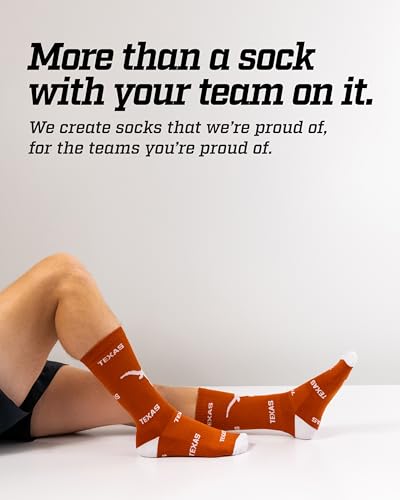 Men's Crew Socks - Mayhem Calf Length Game Day Socks Large Burnt Orange White