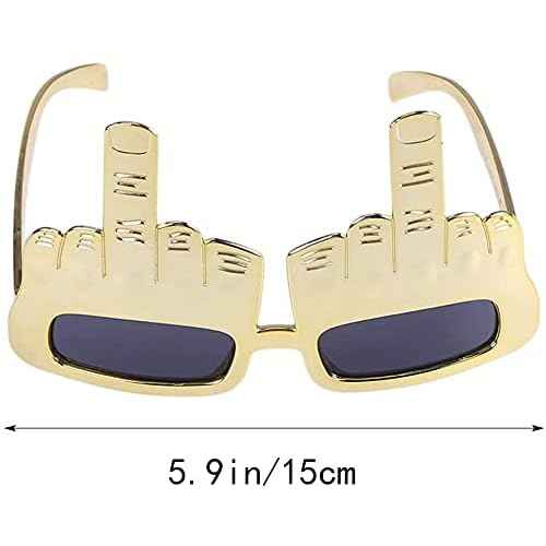 Party Sunglasses with Finger Novelty Funny Eyeglasses for Halloween Masquerade Party Props Golden