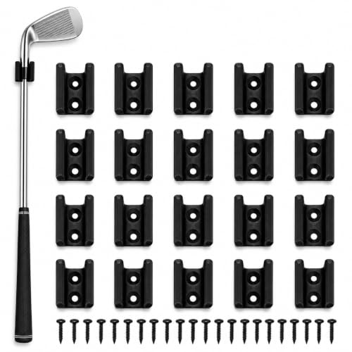 Golf Club Wall Mount Holder Set - 15 Wall Hangers for Golf Clubs