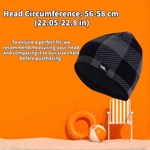 100% Waterproof Windproof Beanie Hat - Fleece Lined Skull Cap for Men & Women Warm Winter Knit Cap for Hiking, Skiing.