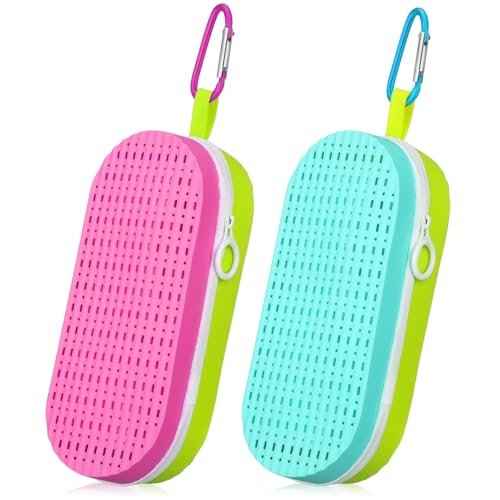 2 Pcs Swim Goggle Case for Swimming with Hole Zipper Clip Silicone Cases for Goggle Gift
