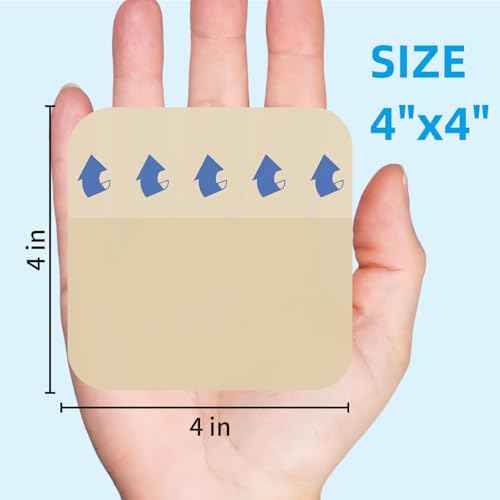 Dr. Med Hydrocolloid Wound Dressing Extra Thin 4"x4"-10 Pack/Box, Waterproof Adhesive Bordered Bandage, for Light Exudate, Abrasions, Pressure Ulcer, Bed Sore, Superficial Wound Care