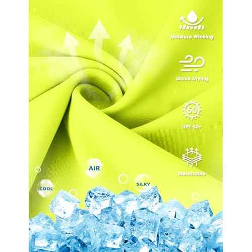 Boys Rash Guard Swim Shirt UPF 50+ Short Sleeve Athletic Shirts Quick Dry Fit Sun Shirt Neon Tees for Kids Girls Youth 2-16Y