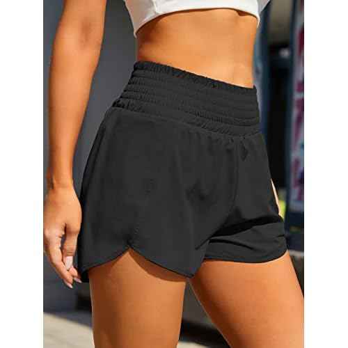 BMJL Women's Athletic Shorts High Waisted Running Short Pocket 2.5" Sporty Shorts Gym Elastic Workout Shorts