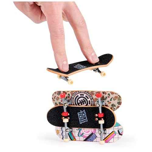 TECH DECK, Ultra DLX Fingerboard 4-Pack, Element Skateboards, Collectible and Customizable Mini Skateboards, Kids Toy for Ages 6 and up