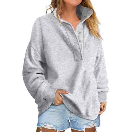 ANRABESS Womens Oversized Sweatshirt Long Sleeve Henley Pullover Tops 2025 Fall Casual Button Loose Fit Teens Fashion Outfits