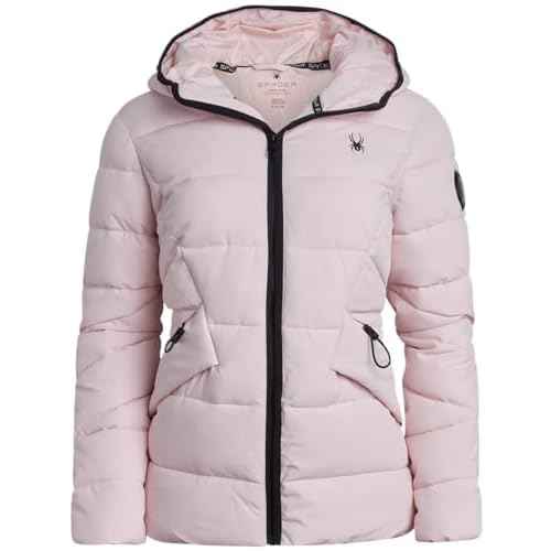 Spyder Women's Puffer Jacket - Water-Resistant Insulated Winter Coat with Cinched Waist - Womens Hooded Quilted Jacket (S-XL)
