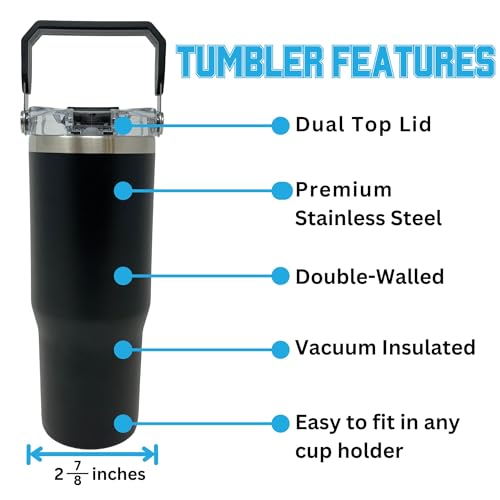 Ohio State Buckeyes 32 oz Stainless Steel Insulated Tumbler with Handle - Black