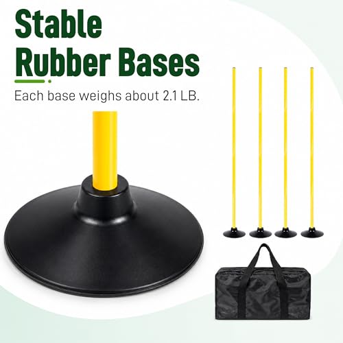 Yellow Adjustable Soccer Agility Training Poles - Speed & Drills Equipment