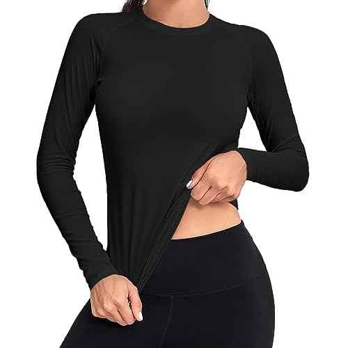 TELALEO 4 Pack Women's Compression Shirt Long Sleeve Performance Workout Baselayer Athletic Top Sports Gear