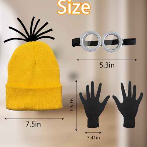 Costume Accessories Adult Steampunk Goggles Glasses Yellow Beanie Knit Hats