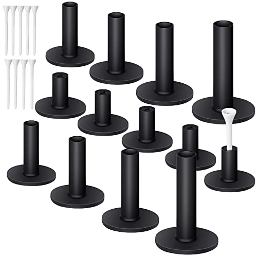 Golf Tees Set 23 Pcs Rubber & Plastic with 5 Heights Black