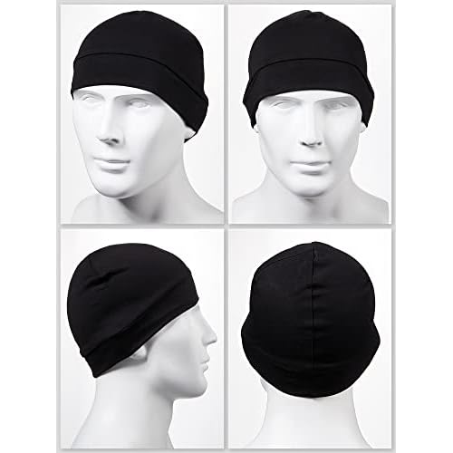 Syhood 6 Pieces Men Skull Caps Cotton Beanies Sleep Hats Multifunctional Helmet Liner Cap for Men and Women