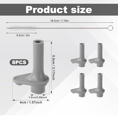 8pcs Replacement Bite Valve for Zak Kelso 15oz Water Bottle Gray with Cleaning Brush