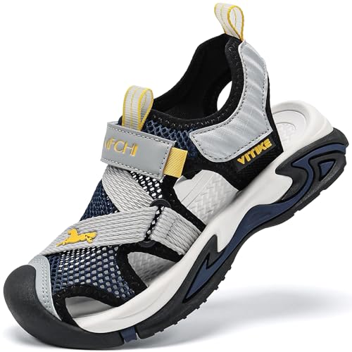 Kids Water Shoes Boys Girls Outdoor Hiking Sandals - 6 Big Kid Blue Yellow