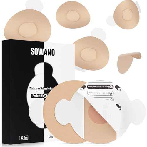 Libre 3 Sensor Covers Waterproof- 20pcs Sensor Covers for Libre 3£¬ Adhesive Patches for CGM£¬Backing with Easy-Peel Tab for 10-14 Days Full Cover No Glue in Center(Nude)