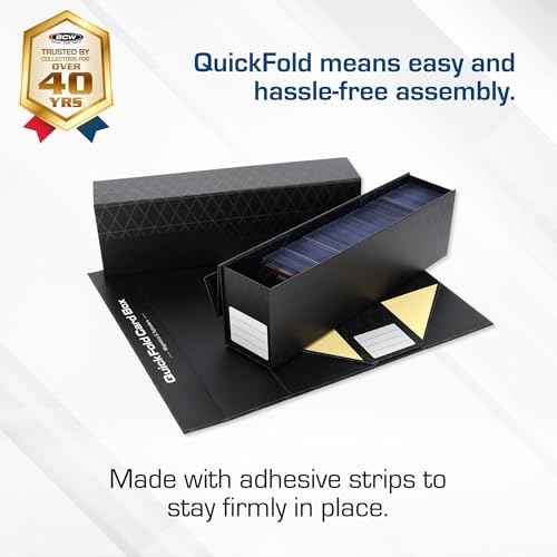 BCW QuickFold¢ç Card Storage Boxes for Magnetics & Toploaders ? 9 Pack | Trading Card Holder Box with Magnetic Closure | Easy Fold Assembly for Sports and TCG Cards
