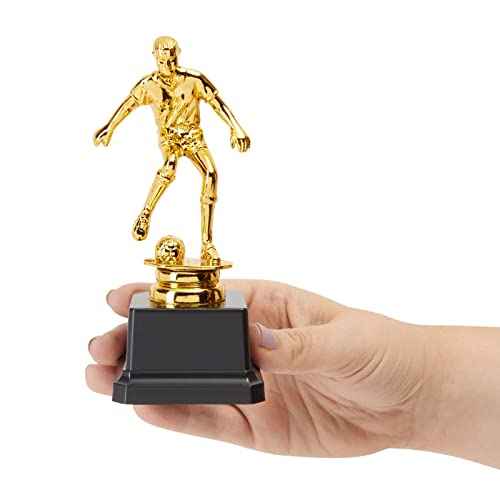Juvale Soccer Trophy for Kids - 12-Pack, 2.5 x 6 in, Gold & Black, Plastic - for Team Award Ceremonies, Championship Games and Sports Competitions