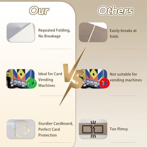 500PCS Folded Cardboard Card Sleeves for Vending Machines - Protect Trading & Sports Cards