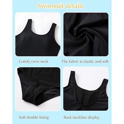 Girls Swimsuits for Girl One Piece Swimsuit Solid Color Girls' Swimwear Cute Kids Bathing Suit Quick Dry 6-16Y Yizuoding005