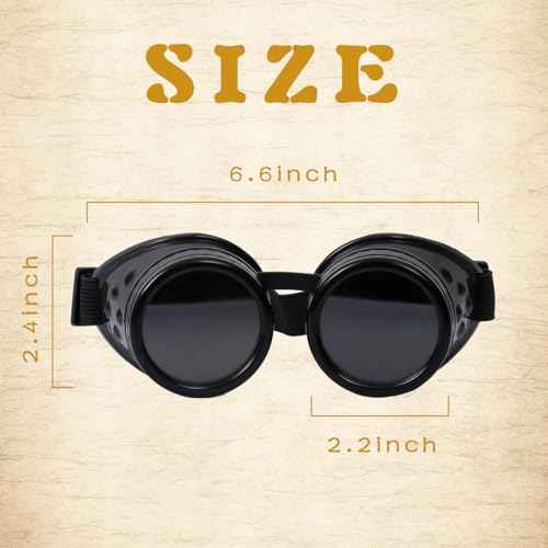Adjustable Vintage Steampunk Goggles - Mad Scientist Style Gothic Glasses for Cosplay & Halloween Costumes
